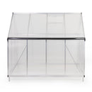 6x8 FT Polycarbonate Greenhouse, Outdoor Walk-in Green House with Vent Window, Hinged Door, Rain Gutter, Heavy-Duty Aluminum Hot House for Backyard Garden