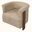31.7" Mid-Century Curved Barrel Accent Chair