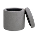 Brandy - Round Upholstered Storage Ottoman With Accent by HouseOfZazla