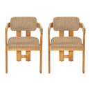 Outdoor Acacia Wood Dining Chair Set of 2