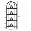 Tall 4 Tier Arched Open Bookshelf Storage Rack - Black by HouseOfZazla