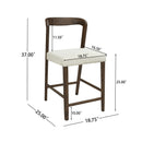Solid Rubber Wood Counter Stools (Walnut + Beige) Set of 2 by HouseOfZazla