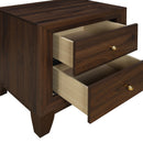 Anza - 2 Drawer Nightstand Bedside Table With Smooth Storage - Walnut by HouseOfZazla