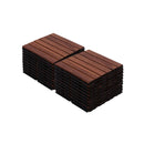 Interlocking Deck Tiles Striped Pattern Waterproof Brown by HouseOfZazla