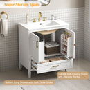 Elegant Fluted Bathroom Vanity With Sink, Soft Close Doors & Drawer by HouseOfZazla