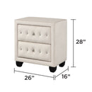 Sophia - 2 Drawer Upholstered Nightstand