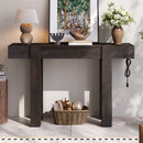 TREXM Rustic Minimalist Console Table with Hidden Drawer