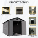 8x14 FT Plastic Outdoor Storage Shed - Lockable Resin Tool Shed with 2 Window & 3 Air vents by HouseOfZazla