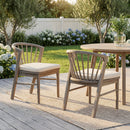 Outdoor Dining Chairs Set of 2, Acacia Wood Patio Chairs