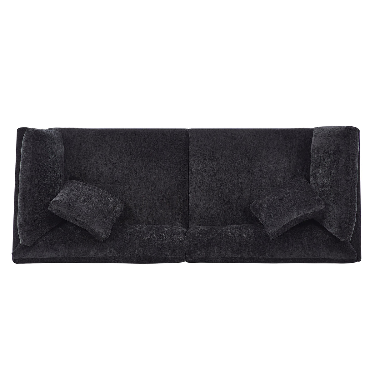 83.50" Modern Flared Arms Sofa (Black), photo 6 of 10