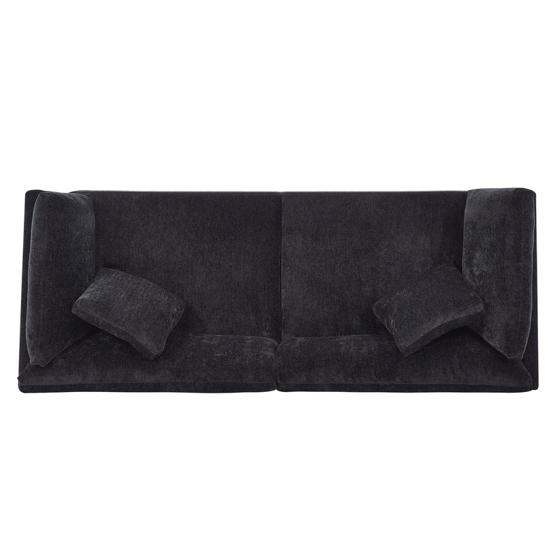 83.50" Modern Flared Arms Sofa (Black), photo 6 of 10