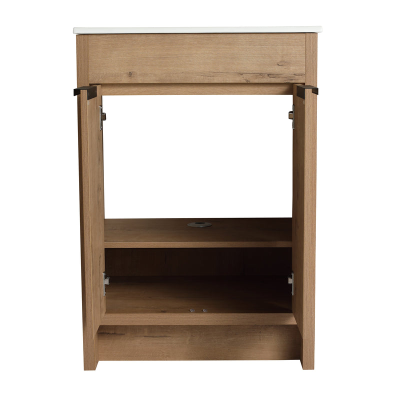 24" Freestanding Bathroom Vanity with White Ceramic Sink & 2 Soft-Close Cabinet Doors ((KD-PACKING),BVB02424IMO-G-