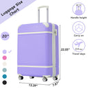 20 IN Luggage 1 Piece with TSA lock, Lightweight Suitcase Spinner Wheels,Carry on Vintage Luggage,Purple