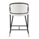 26" H Upholstered Counter Stool with Metal Frame (Set of 2) - Beige by HouseOfZazla