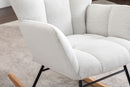 Teddy Fabric Rocking Gilder Nursery Chair For Living Room Indoor - Ivory by Unique Piece Furniture