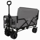 Folding Wagon Cart with Bench Seat & Canopy, 500lbs Capacity