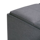 Avalon - Square Coffee Table, Storage Ottoman