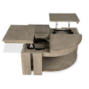 Conrad - Pie Shaped Lift Top Cocktail Table With Casters - Stone Harbor Gray by Unique Piece Furniture