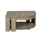 Conrad - Pie Shaped Lift Top Cocktail Table With Casters - Stone Harbor Gray
