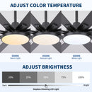 Large Ceiling Fan With Dimmable LED Light 8 Blades Remote Control, Reversible DC Motor by HouseOfZazla