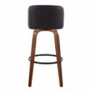 Toriano - Mid Century Modern Fixed Height Barstool Swivel And Round Footrest (Set of 2) by HouseOfZazla