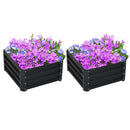 2 Piece Galvanized Raised Garden Bed, 2' x 2' x 1' Metal Planter Box, for Growing Vegetables, Flowers, Herbs, Succulents, Gray