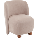 Modern Low Back Accent Chair, Upholstered Armless Living Room Chairs, Round Pine Wood Feet, for Small Living Spaces, Living Room, Bedroom, Balcony, Office, Reading Nook, Khaki