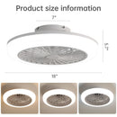 Enclosed Ceiling Fan With Light and Remote, Flush Mount Bladeless Low Profile - White by HouseOfZazla