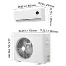 Mini Split Air Conditioner, 12,000 BTU AC / 12,500 BTU Heat, 230V 19 SEER2 High Efficiency by HouseOfZazla