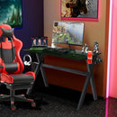 Ergonomic Gaming Desk with Mousepad and Cup Headphone Holder by LJGDeals