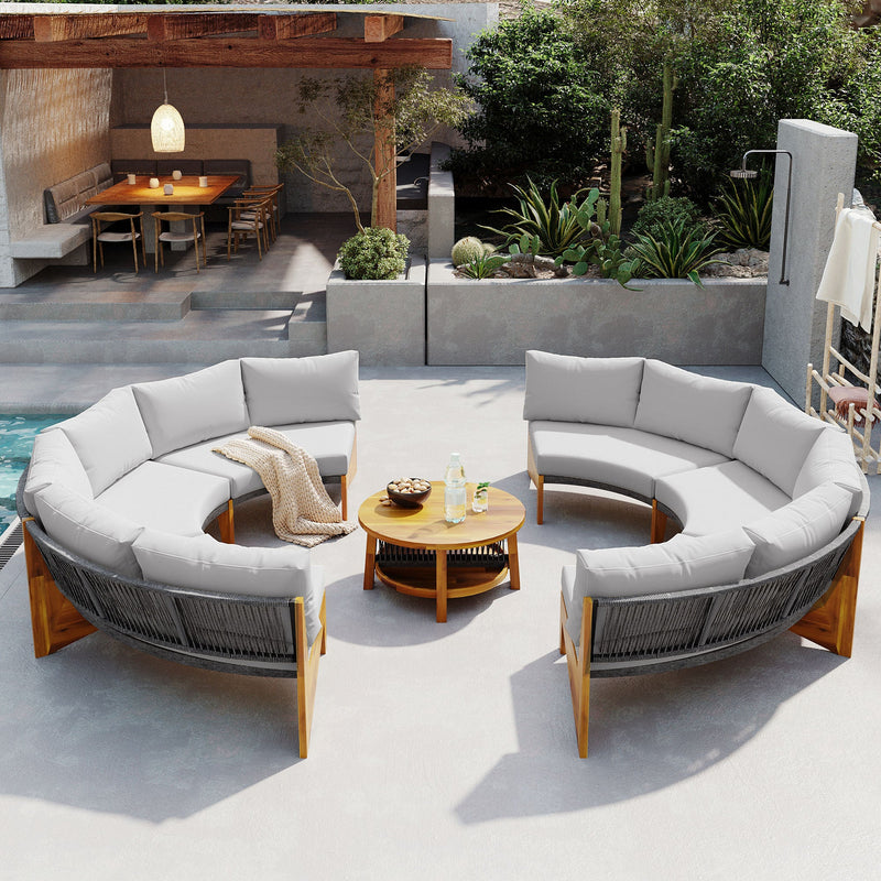 6 - Person Outdoor Seating Group with Cushions and A Coffee Table