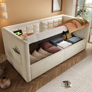 Upholstered Hydraulic Storage Daybed With USB & Type C Charging by HouseOfZazla