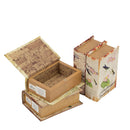 Book Boxes With Birds, Flowers, And Handwriting Design (Set of 4) - Multi by Unique Piece Furniture