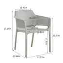 3 Piece Plastic Arm Chair Bistro Grs Premium Ocean Plastic by HouseOfZazla
