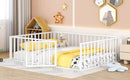 Metal Floor Bed Frame With Fence And Door by HouseOfZazla