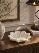 11.8x11.8x2.8" Flower Decorative Bowl, Hand-finished Lotus Bloom