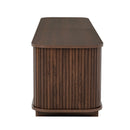 70" TV Stand With Ample Storage, Refined Curved Corners - Dark Brown by HouseOfZazla