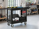Two-Shelf Utility Cart with Wheels, 600 lbs Capacity