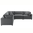 Caylie - Modular 5 Piece Sectional - Charcoal by HouseOfZazla