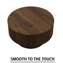 Modern Circular Coffee Table With Stripe Design And Storage Space by HouseOfZazla