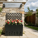 Tall Metal Planter with Trellis
