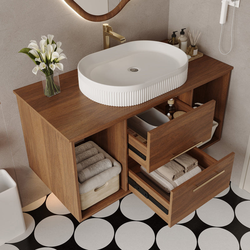 Wall-Mounted Bathroom Vanity with Ceramic Sink, photo 4 of 10