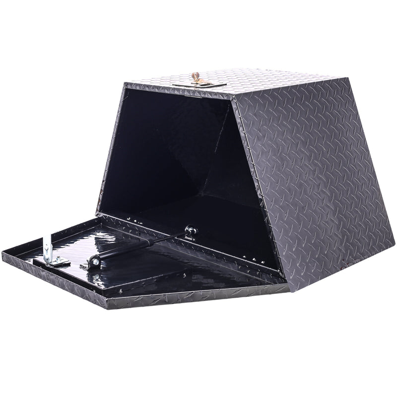 29inch Aluminum tool box,heavy duty truck bed tool box,outdoor trailer pickup storage tool box,RV storage organizer,underbody box w/lock keys,black 29x16.5x18.5inch