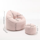 Bedding Bean Bag Sofa Chair High Pressure Foam With Footrest by Unique Piece Furniture