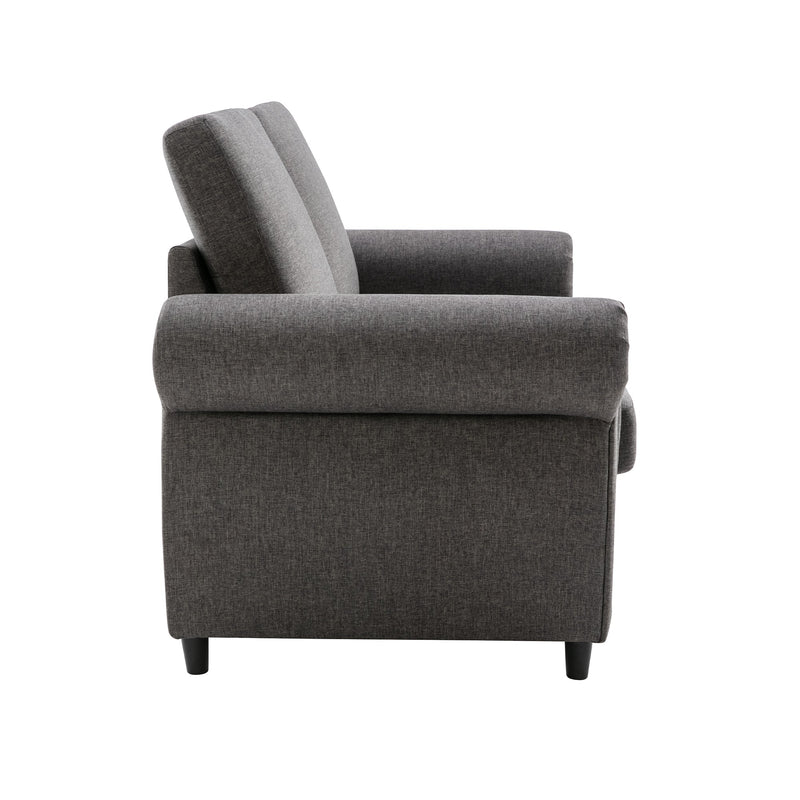 57.5" Pull Out Sofa Bed Loveseat Sleeper with Twin Size Memory Mattress for Living Room Spaces, Gray