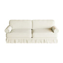 Luxuriously Comfortable Cloud Couch With Elegant Rolled Arms & Pleated Skirt Design by HouseOfZazla