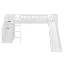 Loft Stairway Bed With 2 Drawers, Convertible Ladder And Slide by HouseOfZazla