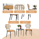 3 Pieces Of Luxury Outdoor Wicker Furniture Patio Bistro Style Table And Chair Combination, Weather Resistant PE Wicker Weave, Suitable For Garden - Black / Natural by HouseOfZazla