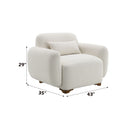 Darius - Boucle Accent Chair With 1 Toss Pillow - Beige by HouseOfZazla
