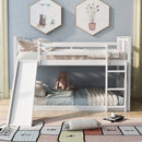 Full Over Full Bunk Bed With Ladder With Slide - White by HouseOfZazla